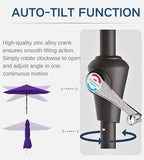 9FT Auto-Tilt Patio Umbrella|Outdoor Market Table Umbrella - Image 2