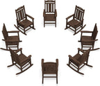 Oversized Outdoor Rocking Chairs Set of 8, 380lbs Heavy-Duty Large Patio Rocker by CIOKEA