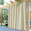 Waterproof Curtains for Patio W100 x L95 Inch Natural Beige, 1 Panel | Block by StangH