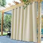 Waterproof Curtains for Patio W100 x L95 Inch Natural Beige, 1 Panel | Block by StangH