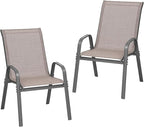 Patio Chairs Set of 2, Stackable Outdoor Dining Chairs | All Weather Dining Set by ONBRILL