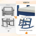 VINGLI Outdoor Rocking Chair Set of 2 Wood Rocking Chair - Image 7
