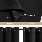 MIULEE Black 100% Blackout Curtains - Image 3