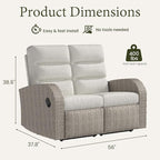 Oversized Wicker Outdoor Recliner Lovseat - Image 2
