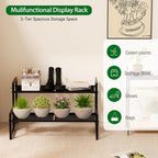 2-Tier Metal Plant Stand, Stackable Heavy Duty Flower Rack | 2-tier tall design - Image 4