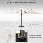 10x13FT Beige Cantilever Outdoor Patio Umbrella - Image 3