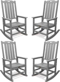 THOEOE Outdoor Rocking Chairs Set of 4, Oversized Patio Rocking Chair | HDPE by THOEOE