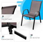 Giantex Patio Chairs Set of 2, Stackable Outdoor Dining Chairs - Image 9