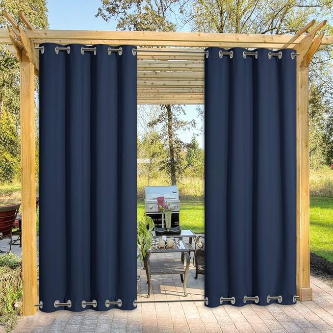 NICETOWN Outdoor Curtain for Patio Waterproof Extra Long 108", Windproof by NICETOWN