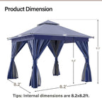 10'x10' Outdoor Gazebo, Metal Frame Heavy Duty Patio Canopy Tent Shelter - Image 2