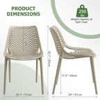 4 Pack Outdoor Patio Chairs, Plastic Dining Chairs, No Assembly, Plastic Chairs - Image 3