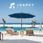 JEAREY 10 ft Outdoor Patio Umbrella w/Tilt and Crank, Lake Blue | 8 Sturdy Ribs - Image 6