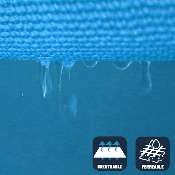 SUNNY GUARD Custom Size 6'x10'x11.7' Turquoise Blue Sun Shade Sail Right - Image 5