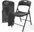 Bonnlo 10-Pack Black Plastic Folding Chairs, Portable Seat by Bonnlo