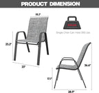Stackable Patio Chairs Set of 8, Outdoor Chairs Set - Image 2