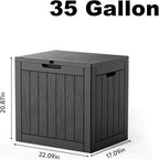 35 Gallon Outdoor Deck Box Lockable Waterproof Storage Black | Heavy-duty resin - Image 2