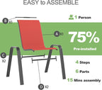 Outdoor Patio Chairs Set of 4 Stackable Dining Chairs All-Weather Textilene - Image 7