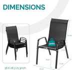 MAMIZO Patio Dining Chairs, Stackable Textilene Chair Set of 8, - Image 2