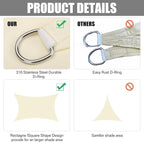 Neween Waterproof Sun Shade Sail Rectangle UV Block Canopy - Image 4