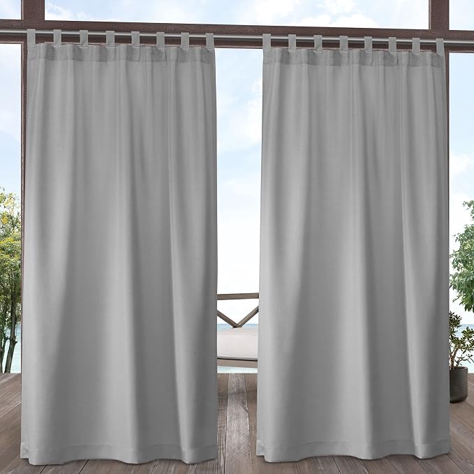 Exclusive Home Cabana Solid Indoor/Outdoor Light Filtering Hook-and-Loop Tab by TownCountryLiving