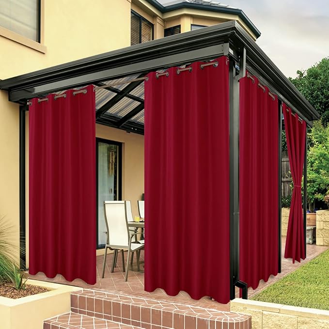 BONZER Outdoor Curtains for Patio Water Resistant | Heavy Privacy Light by Bonzer