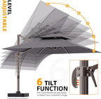 10' X 13' Outdoor Patio Umbrella Large Rectangle Cantilever Umbrella - Image 5