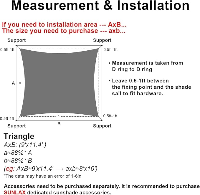 Sun Shade Sail 10' x 15' Dark Grey Rectangle Canopy Sail Shade Cover UV Block - Image 2