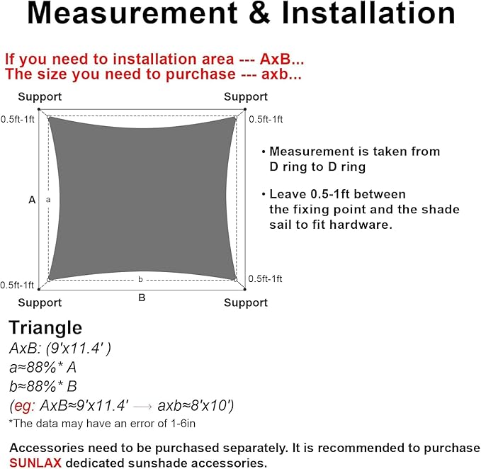 Sun Shade Sail 12'x13' Brown Rectangle Shade Cover Custom Size | 95% UV Block - Image 2
