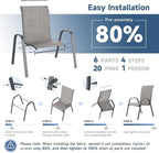 Amopatio Patio Chairs Set of 4, Outdoor Stackable Dining Chairs - Image 4