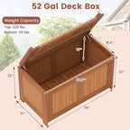 Tangkula 52 Gallon Wood Outdoor Storage Box, 3-in-1 Patio Storage Bench - Image 3