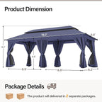 10'x20' Outdoor Gazebo with 100FT String Lights, Metal Heavy Duty Patio Canopy - Image 2