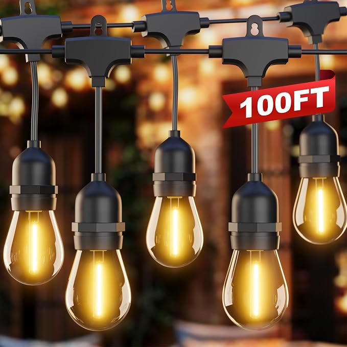 10'x20' Outdoor Gazebo with 100FT String Lights, Metal Heavy Duty Patio Canopy - Image 5