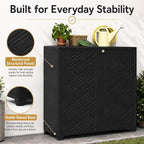 ADDOK Outdoor Storage Cabinet, 60 Gallon Waterproof Resin Patio Storage Cabinet - Image 5