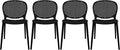 2xhome Set of 4 Patio Dining Chairs | Modern Stackable Outdoor Pool Side Chair by 2xhome