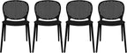 2xhome Set of 4 Patio Dining Chairs | Modern Stackable Outdoor Pool Side Chair by 2xhome