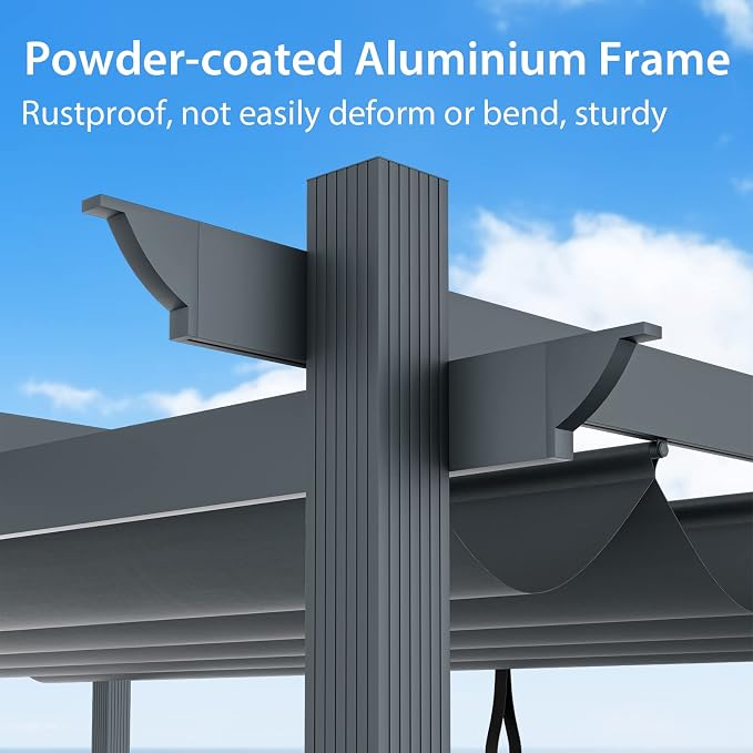 Tangkula 10x12 Ft Pergola, Heavy-Duty Aluminum Outdoor Pergola - Image 5