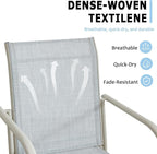 Stackable Patio Chairs Set of 8, Outdoor Dining Chairs - Image 4