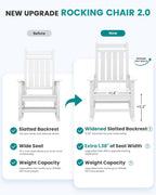 SERWALL Outdoor Rocking Chair Set of 4, HDPE Rocker - Image 4