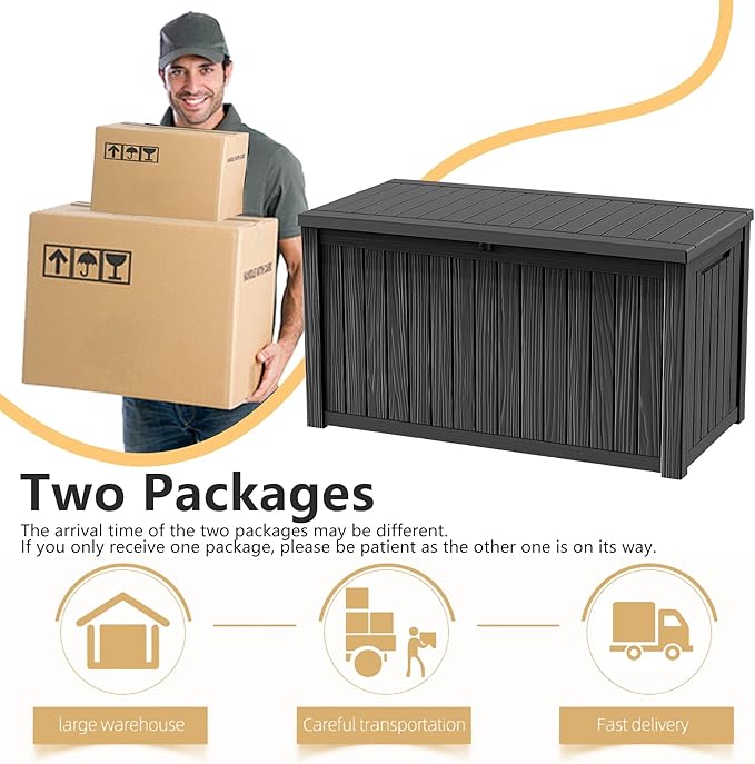 DRATO 180 Gallon Deck Boxes Outdoor Waterproof, Lockable Outdoor Storage Box - Image 8