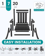 SERWALL Oversized Rocking Chair, Outdoor Rocking Chair - Image 9