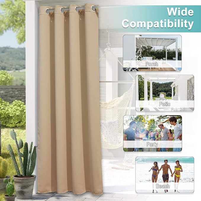 NICETOWN Patio Blinds Bedroom Room Darkning Curtain, Rustproof Stainless Steel - Image 5