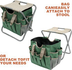 Folding Gardening Stool with Detachable Storage Tote Bag, Gardening Tools Set - Image 5