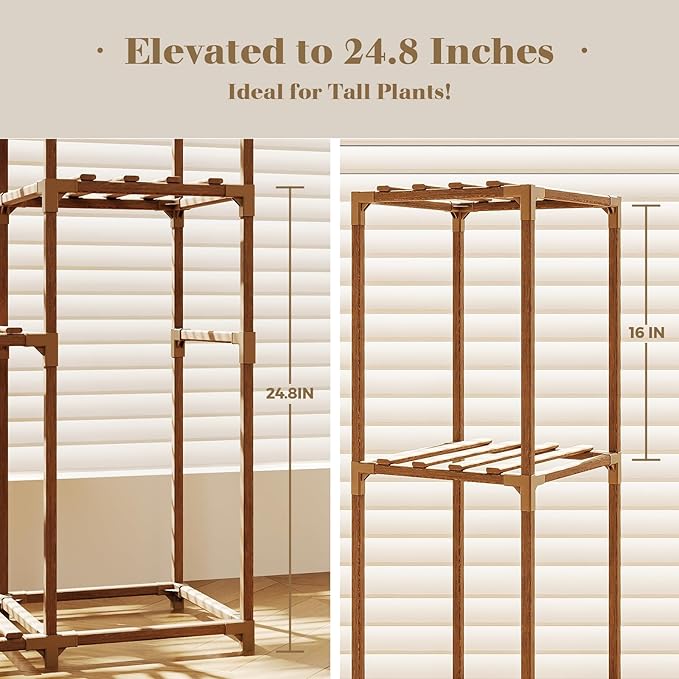 Bamworld 2 Sets Plant Stands Indoor Tall Shelves Outdoor - Image 2