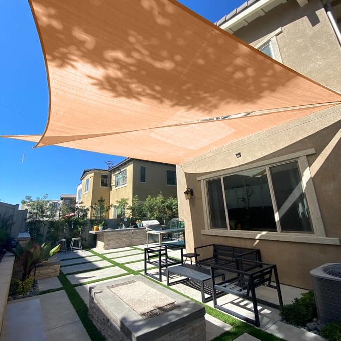 Sun Shade Sail 17'x24'x29.4' Peach Fuzz Triangle Custom Size | 95% UV Block by SUNLAX