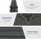 Outsunny 10' Cantilever Hanging Tilt Offset Patio Umbrella | UV & Water - Image 5