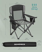 SONGMICS Camping Chair, Folding Oversized Chair, Comfortable and Heavy-Duty - Image 3