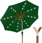 Best Choice Products 10ft Solar Market Patio Umbrella w/Woodgrain Pattern Pole by Unknown