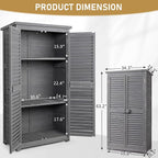 Outvita Outdoor Storage Cabinet, 2 Lockable Doors, 3 Adjustable Shelves - Image 5