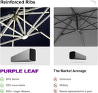 PURPLE LEAF Patio Umbrella 10' X 10' Double Top LED Light, Spectrum Indigo | 7 - Image 5