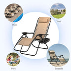 Nazhura Set of 2 Relaxing Recliners Patio Chairs Adjustable Steel Mesh Zero - Image 8